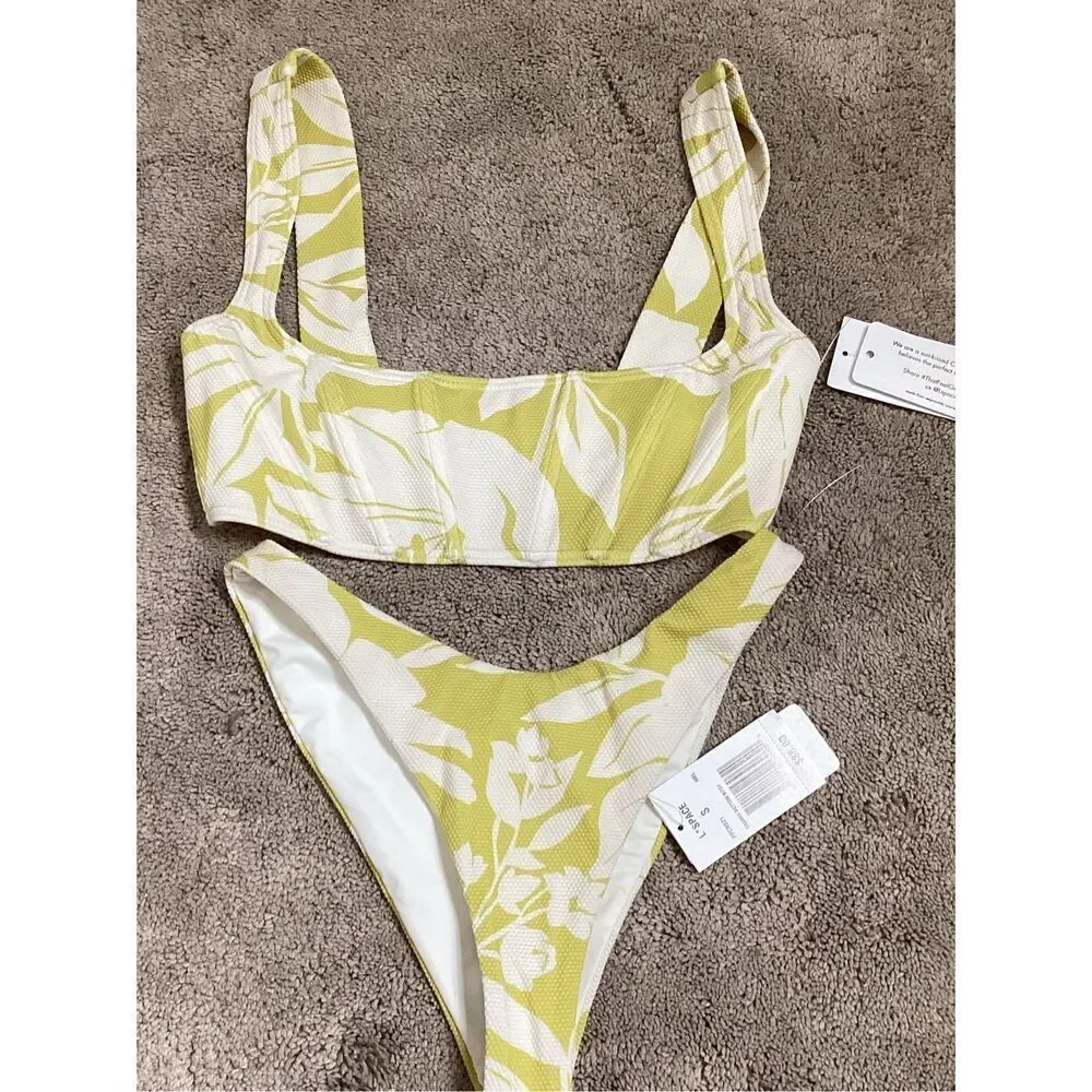 NEW. L*SPACE Havana Blooms teeny bikini. Small. Retails $188
